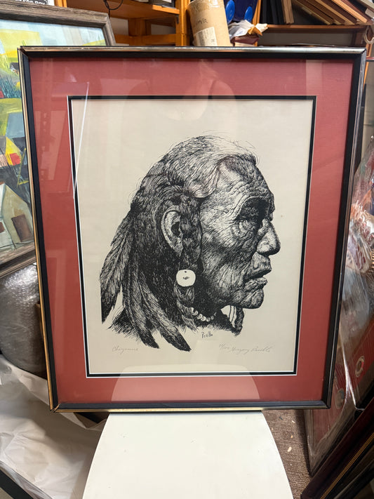 "Cheyenne" - Gergory Perillo Native American Numbered Print 81/100 - 20 x 25"