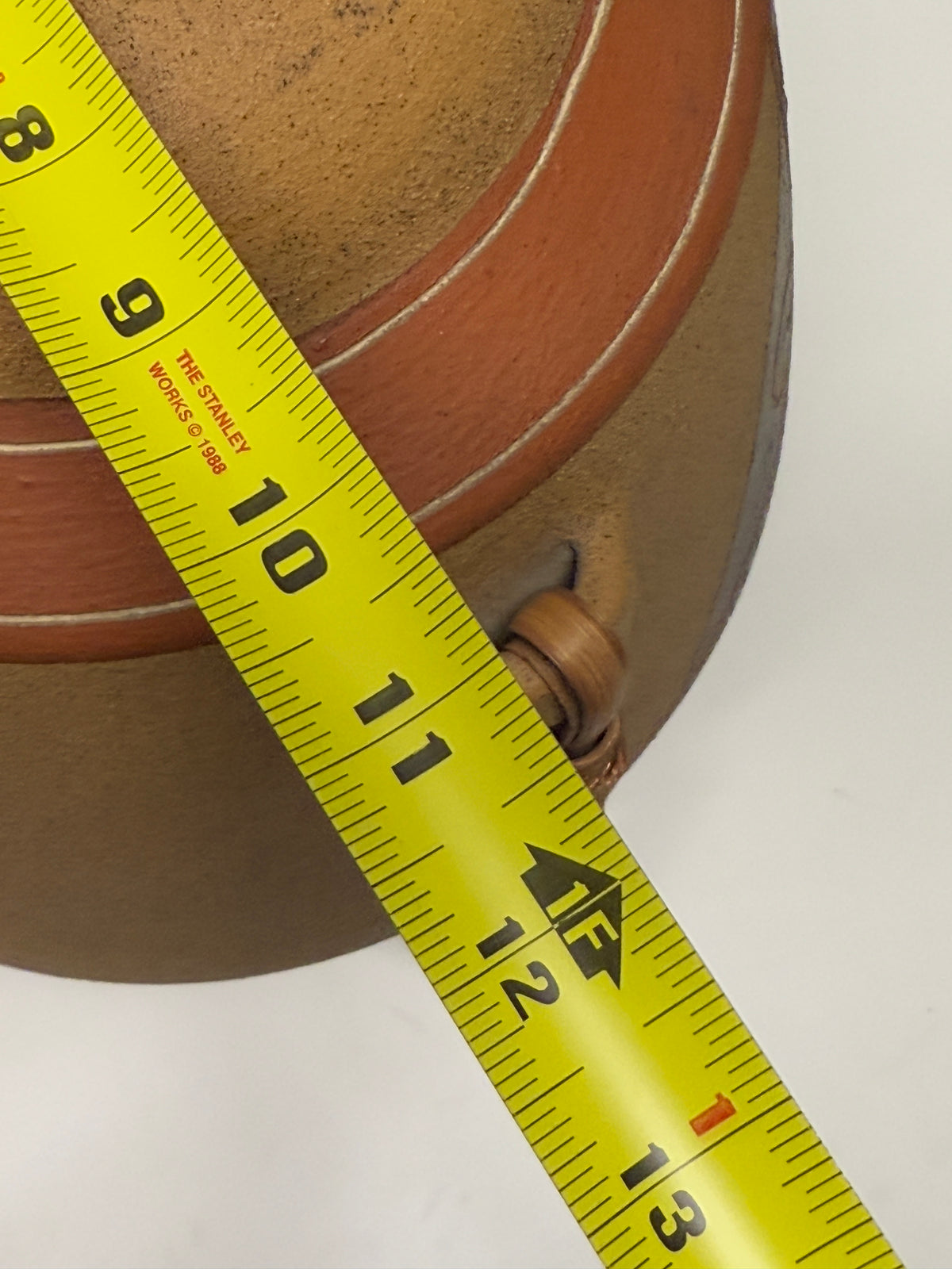 Vintage Southwest Ceramic Copper Geometric Painted Table Lamp - 25" x 11"