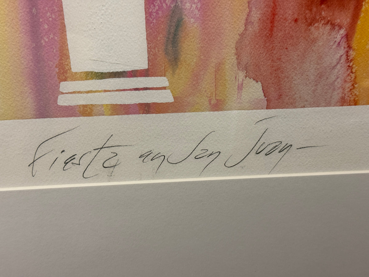 "Fiesta en San Juan" Signed Numbered Puerto Rico Colorful Print 12/300 -Unidentified - 33 x 39"