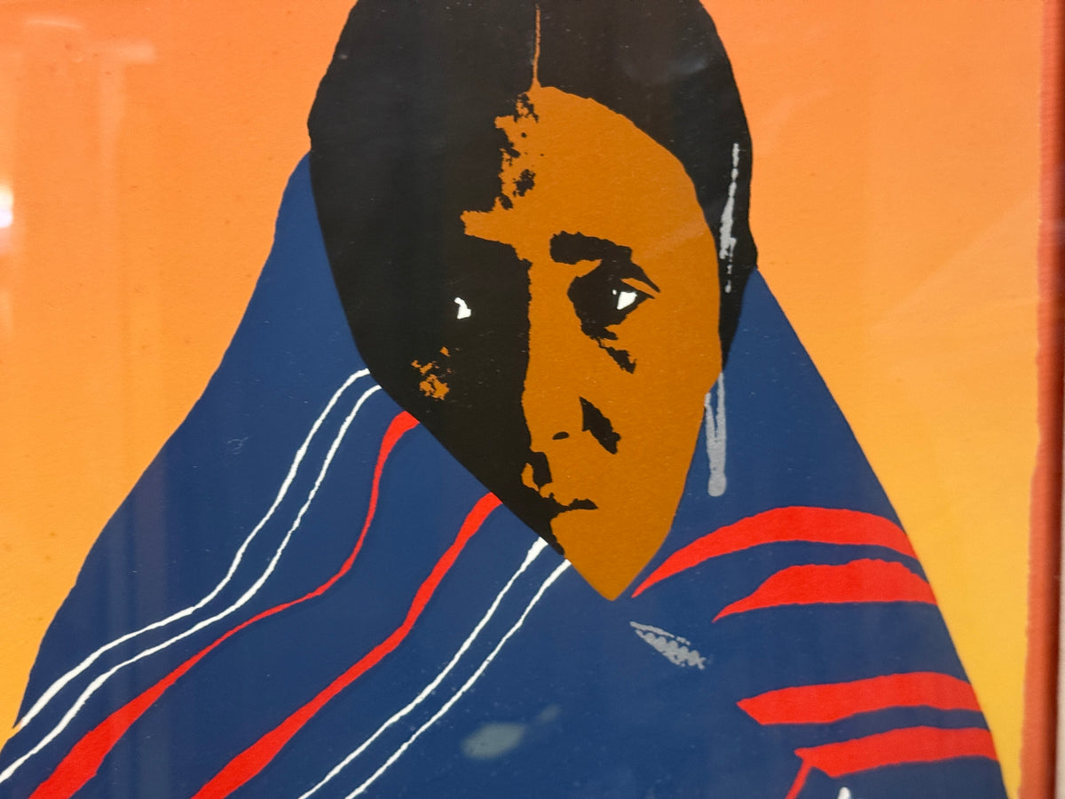 "Desert Woman" Signed Serigraph Southwestern Print 18/100 -Ward Churchill- 35 x 27"