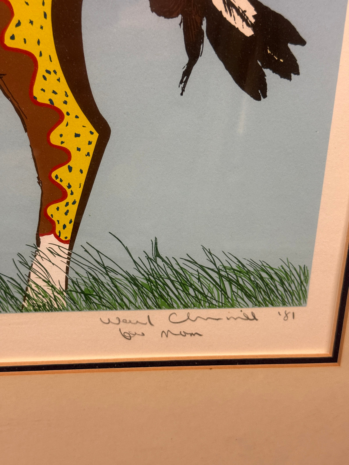 "Sans Arc" Signed Serigraph Southwestern Artist Proof Print -Ward Churchill- 33 x 27"
