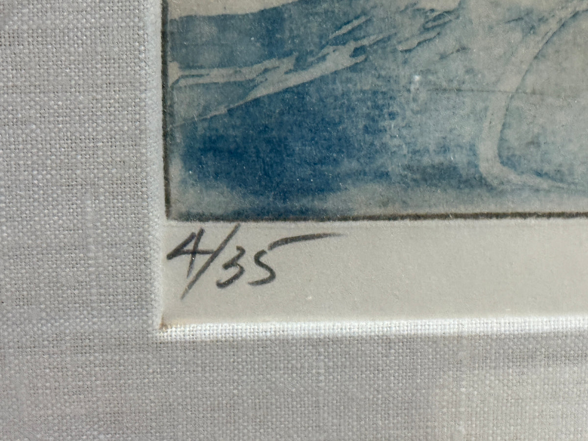 Vintage Signed Numbered Art Print 4/35 - Unidentified - 33 x 25"