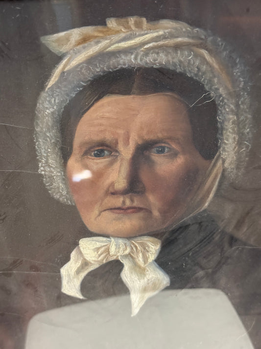1800's Reframed Victorian Womans Portrait Original Oil - 21 x 24"