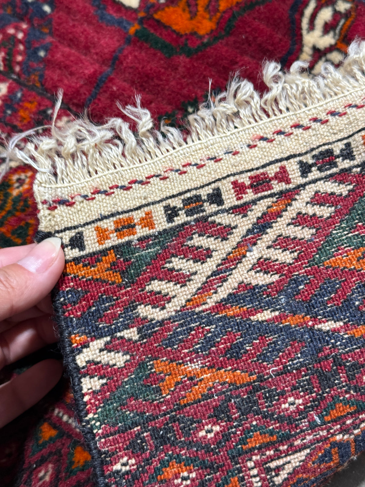 Vintage Handwoven Red Floral Oriental Persian Rug - Handwoven  - 34 x 41"