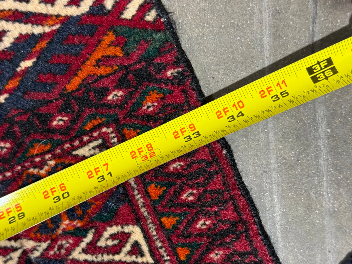 Vintage Handwoven Red Floral Oriental Persian Rug - Handwoven  - 34 x 41"