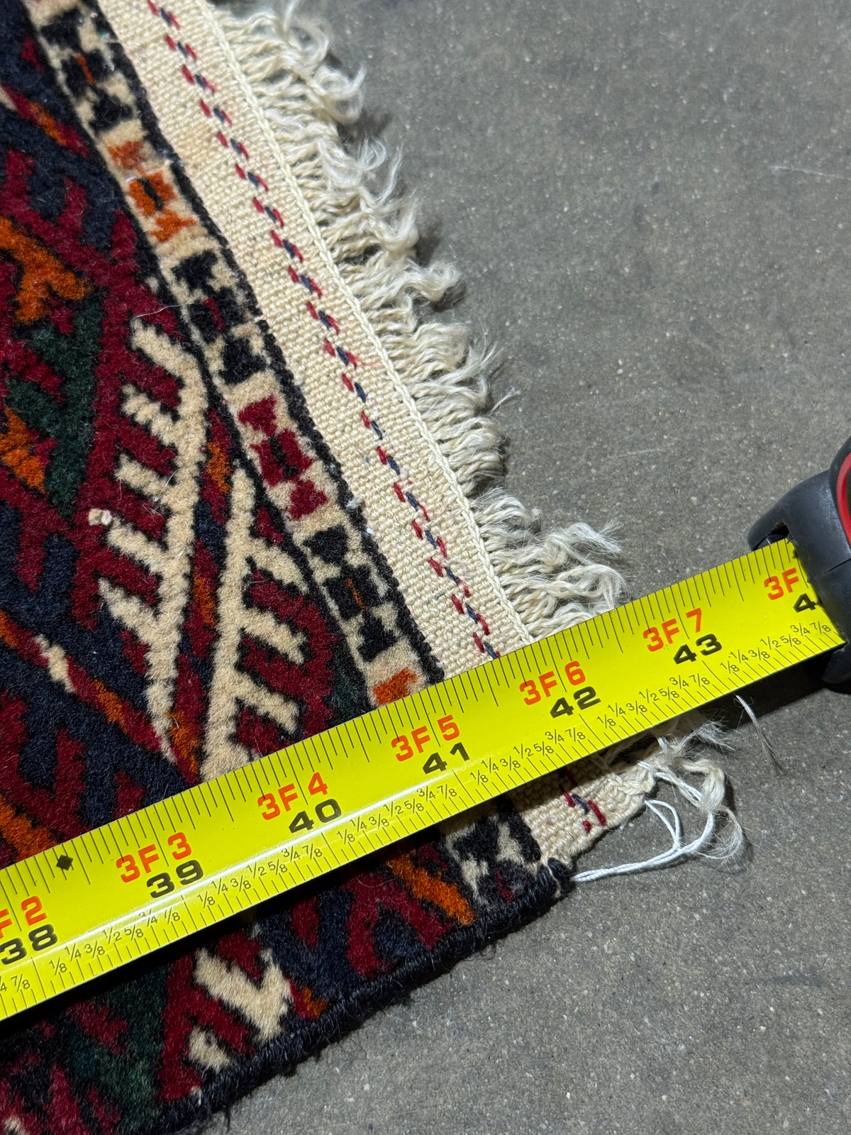 Vintage Handwoven Red Floral Oriental Persian Rug - Handwoven  - 34 x 41"