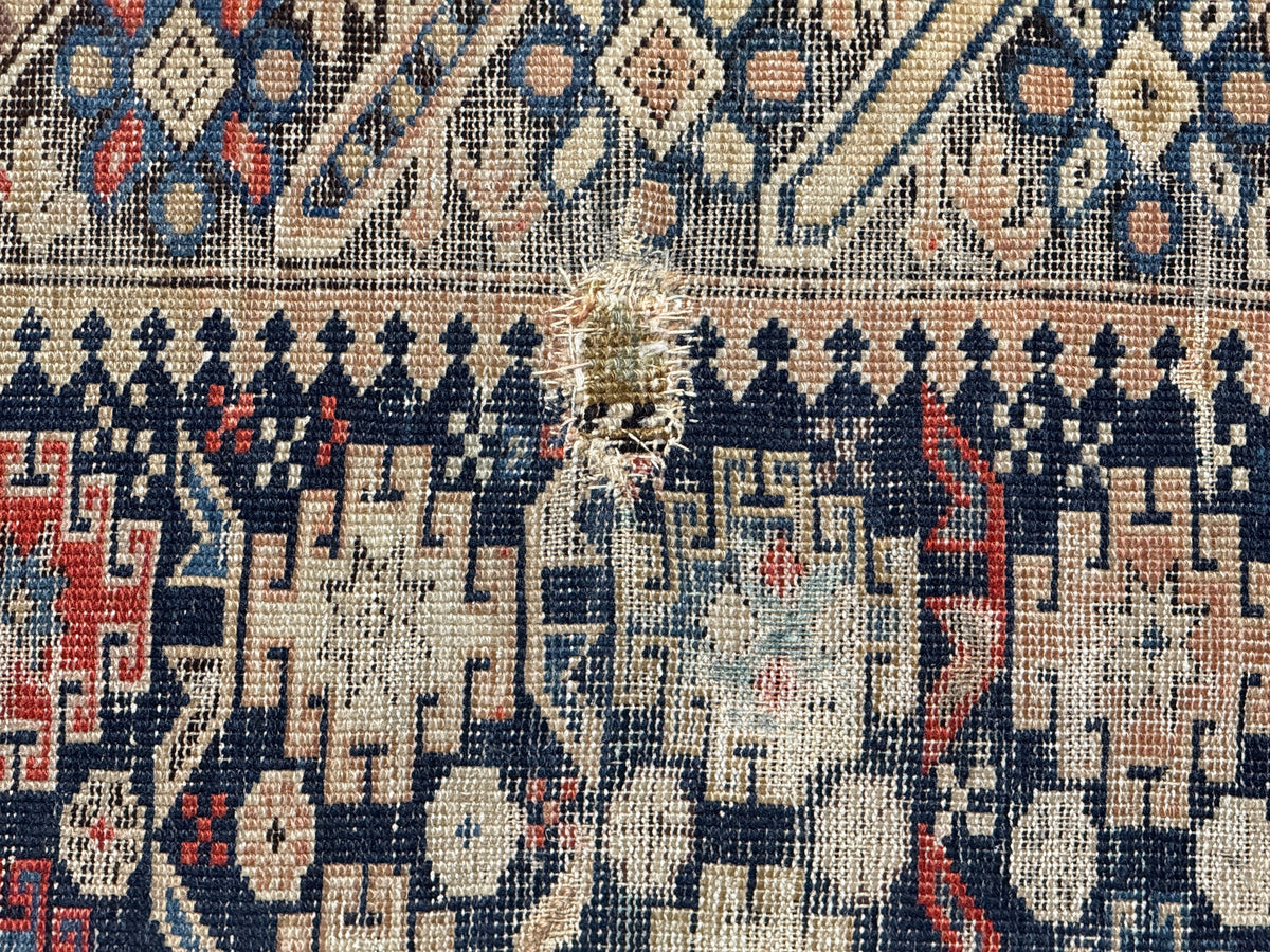 Antique Handwoven Oriental Caucasian Persian Rug - Handwoven  - 27 x 39"