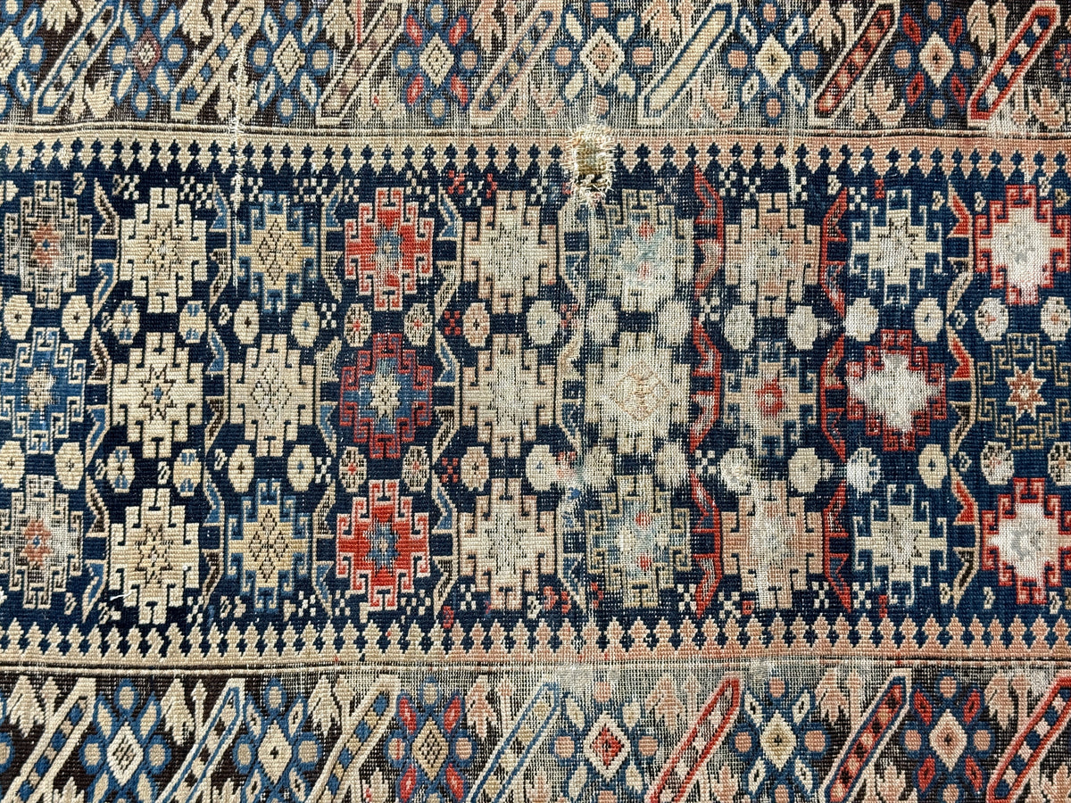 Antique Handwoven Oriental Caucasian Persian Rug - Handwoven  - 27 x 39"