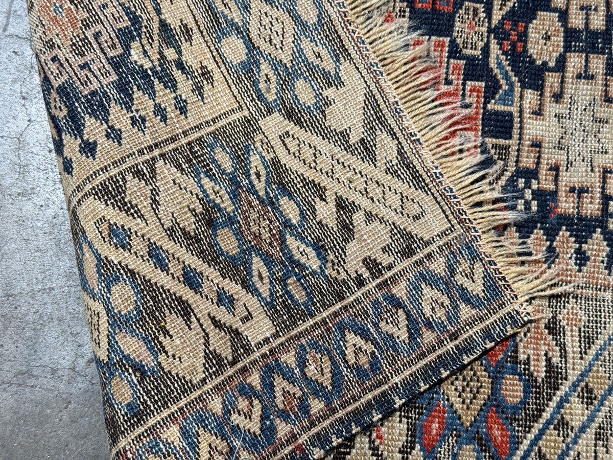 Antique Handwoven Oriental Caucasian Persian Rug - Handwoven  - 27 x 39"
