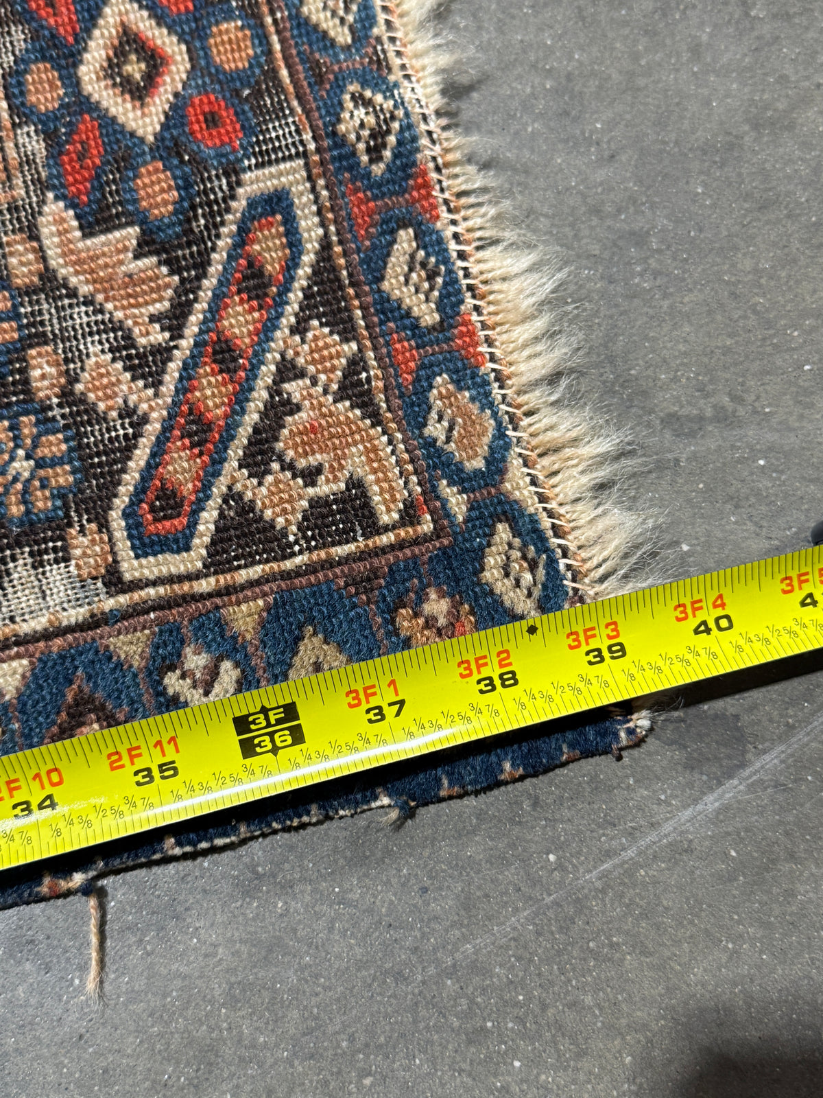 Antique Handwoven Oriental Caucasian Persian Rug - Handwoven  - 27 x 39"