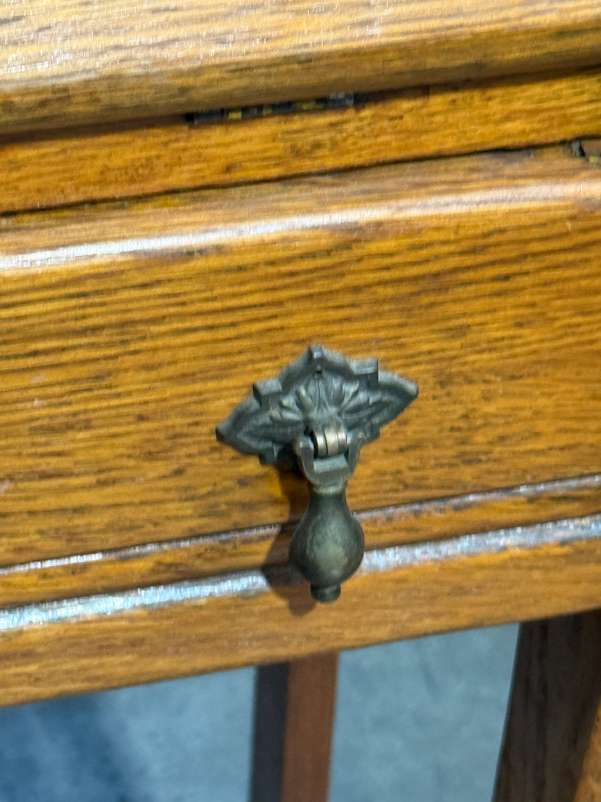 Antique Solid Wood Slant-Top Secretary Desk- 12 x 40"