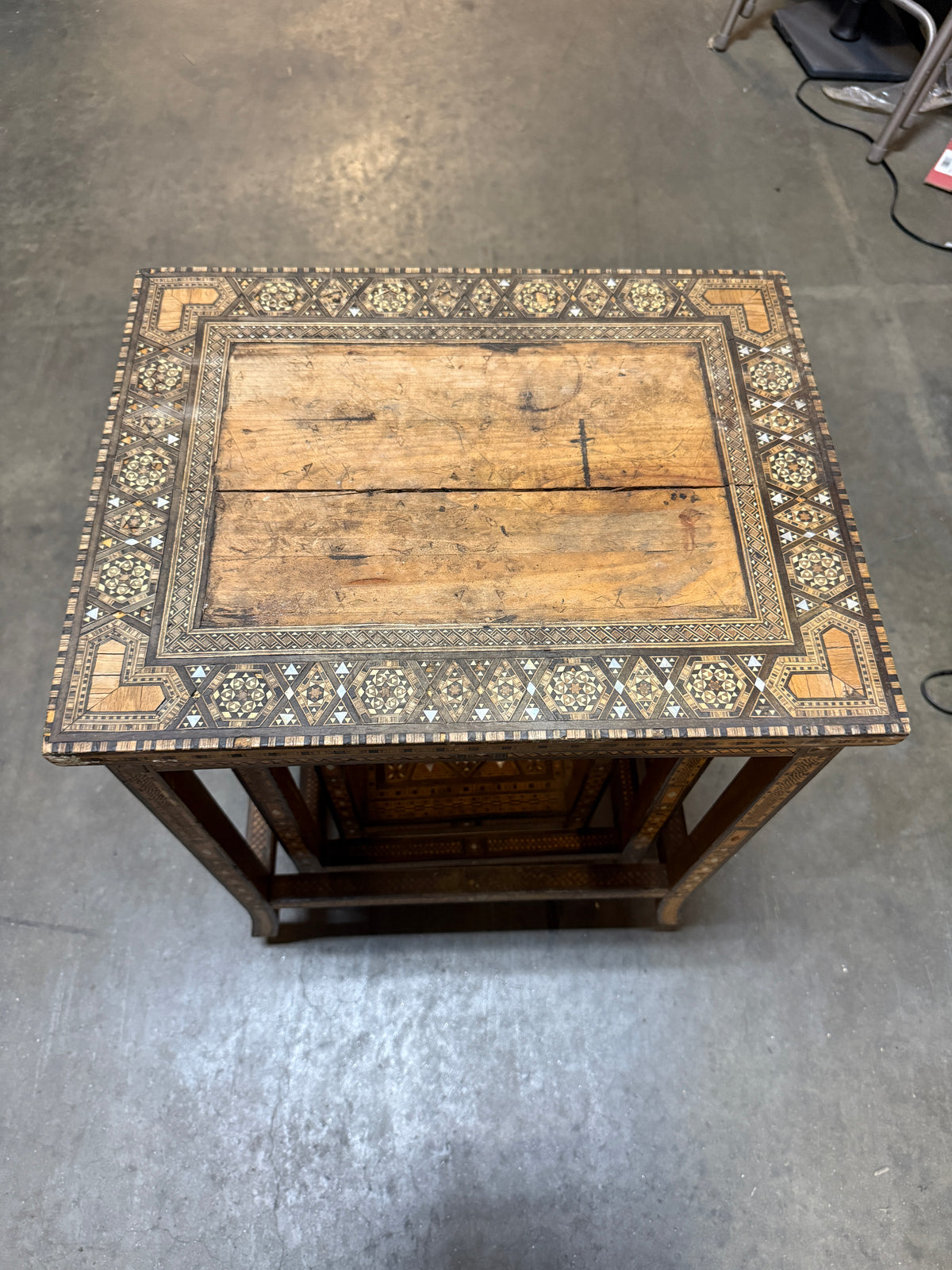 Antique Damascus Inlaid Stacking Table Set of 3 - 23 x 30"