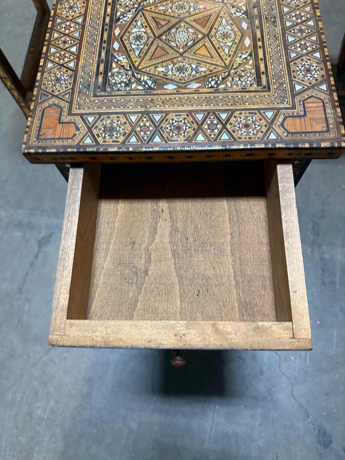 Antique Damascus Inlaid Stacking Table Set of 3 - 23 x 30"