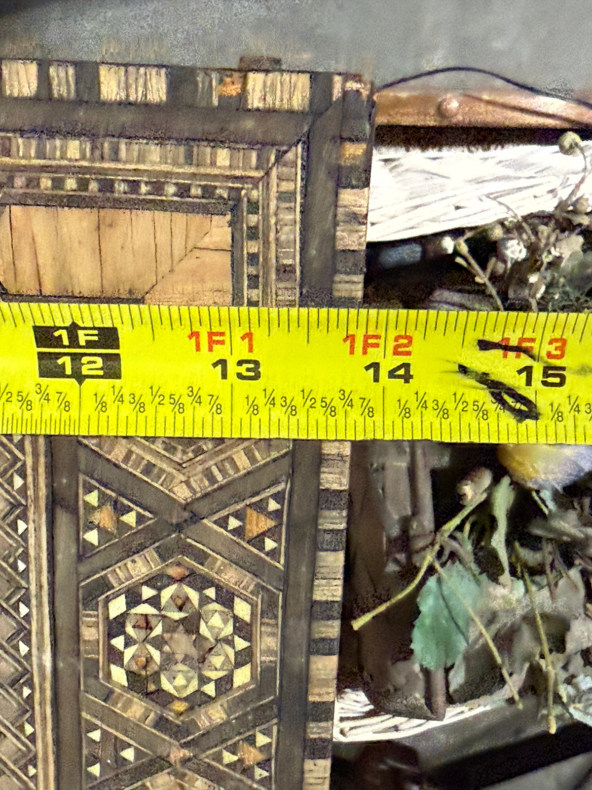 Antique Damascus Inlaid Stacking Table Set of 3 - 23 x 30"