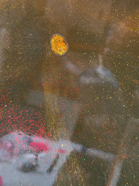 "For Niente" Original Gold Glitter Abstract Painting -Elan Vital - 41"