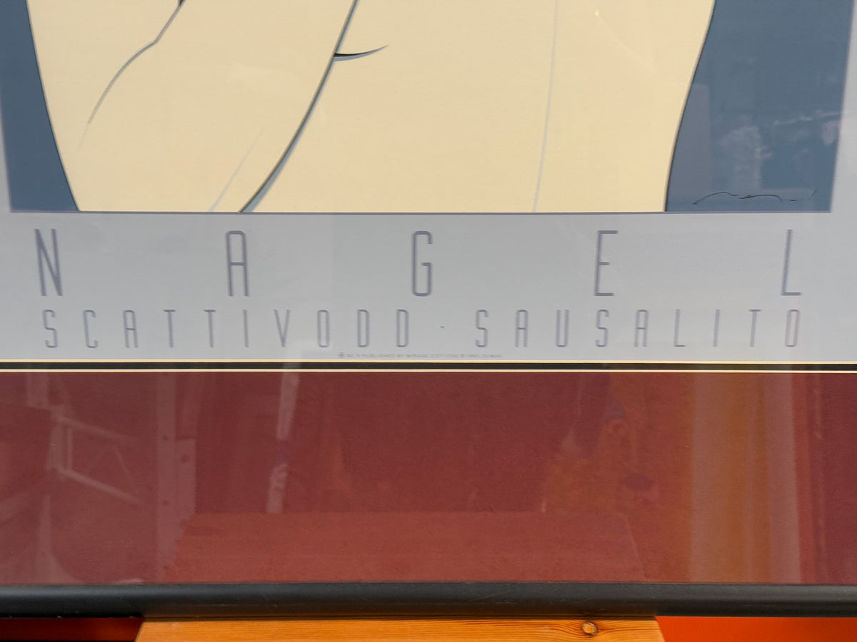 "Scattivodo Sausalito" - 1985 Patrick Nagel Retro Serigraph Print Woman Portrait - 36 x 50"
