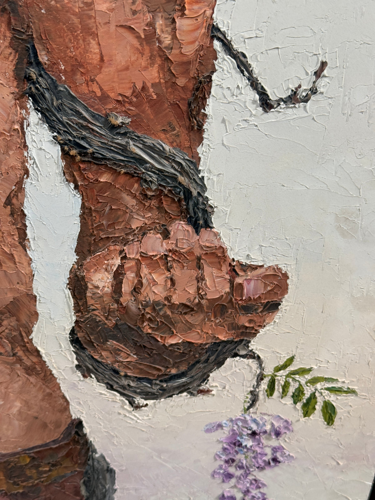 1976 California "Be Still You And Me, Now" Expressionist Original Oil Portrait Painting - George Keahey - 36 x 60"