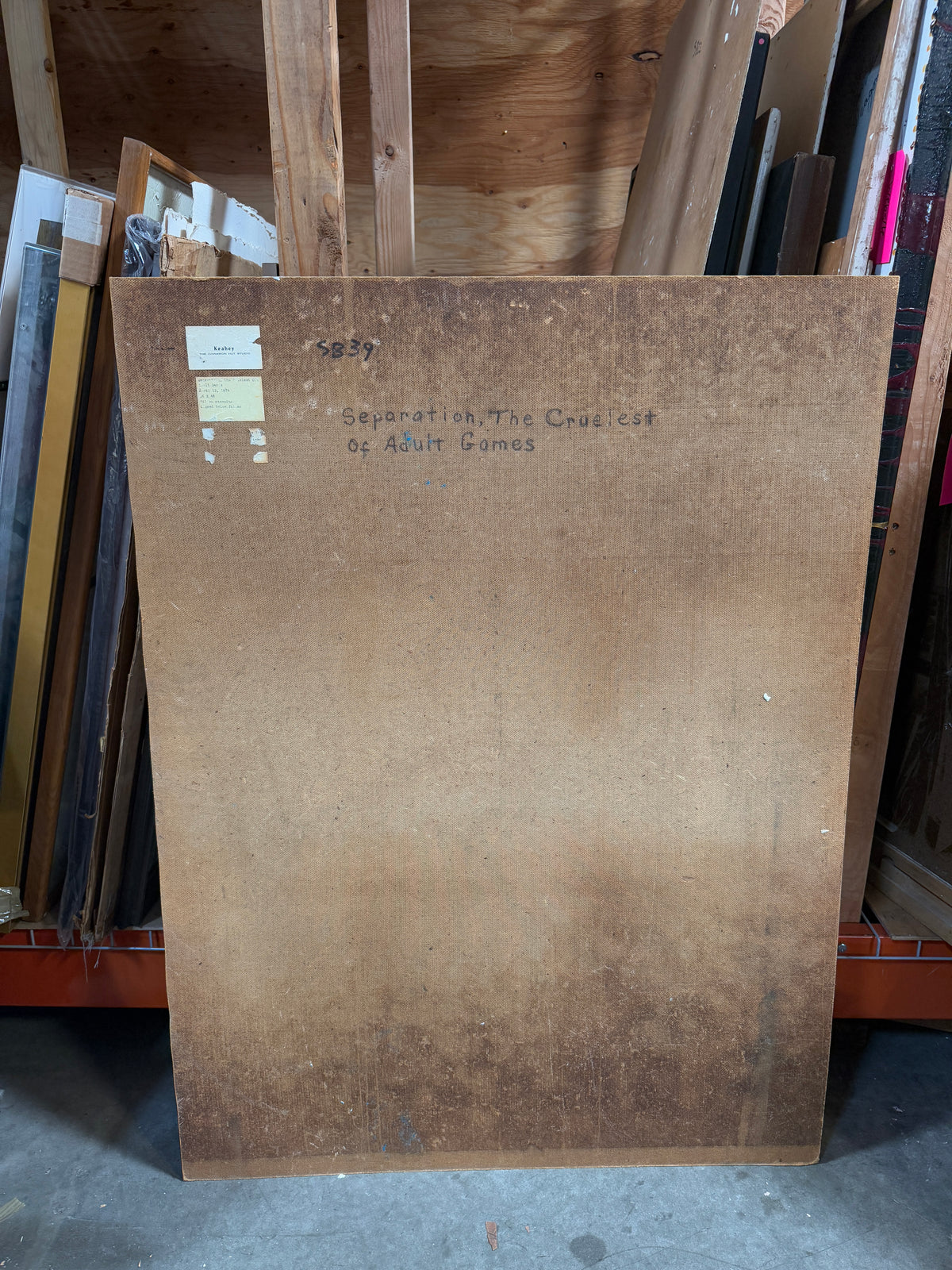 1974 California "Separation, The Craeiest of Adult Games" Expressionist Original Oil Portrait Painting - George Keahey - 36 x 48"