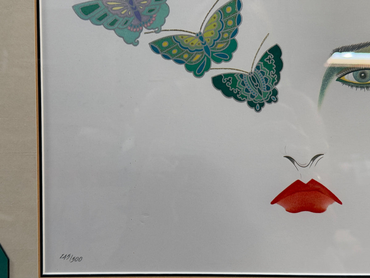 "Eyes Of Otsuka" - Hisashi Otsuka Feathers Numbered Lithograph Print 243/300 - 23 x 27"