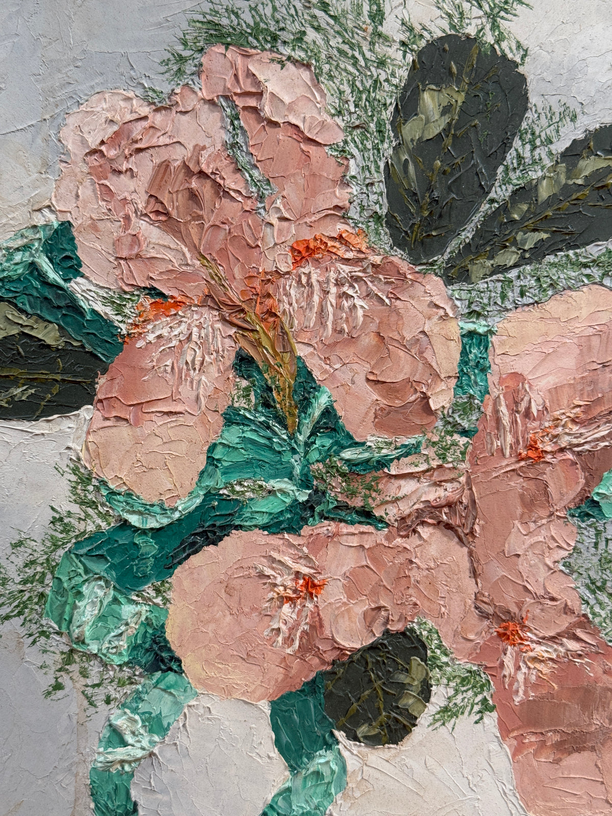 1973 California "The Poor Man's Orchid - With Love" Expressionist Original Oil Painting - George Keahey - 13 x 15"