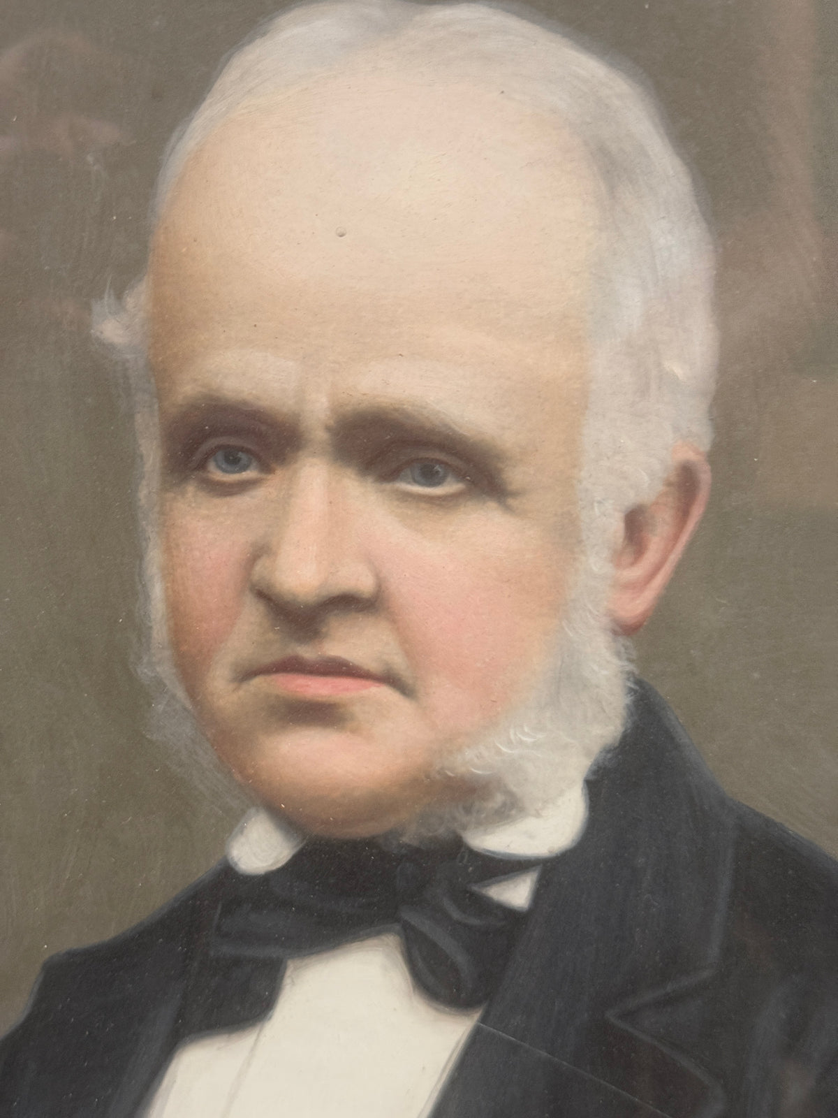 Antique Late 1800's Victorian Mans Portrait Original Oil Substantial Frame- 27 x 33"