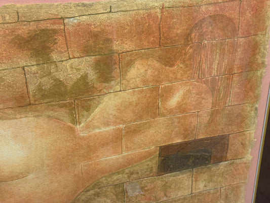 Nude Woman With Brick Signed Lithograph Print Artist Proof -Taverna - 38 x 45"