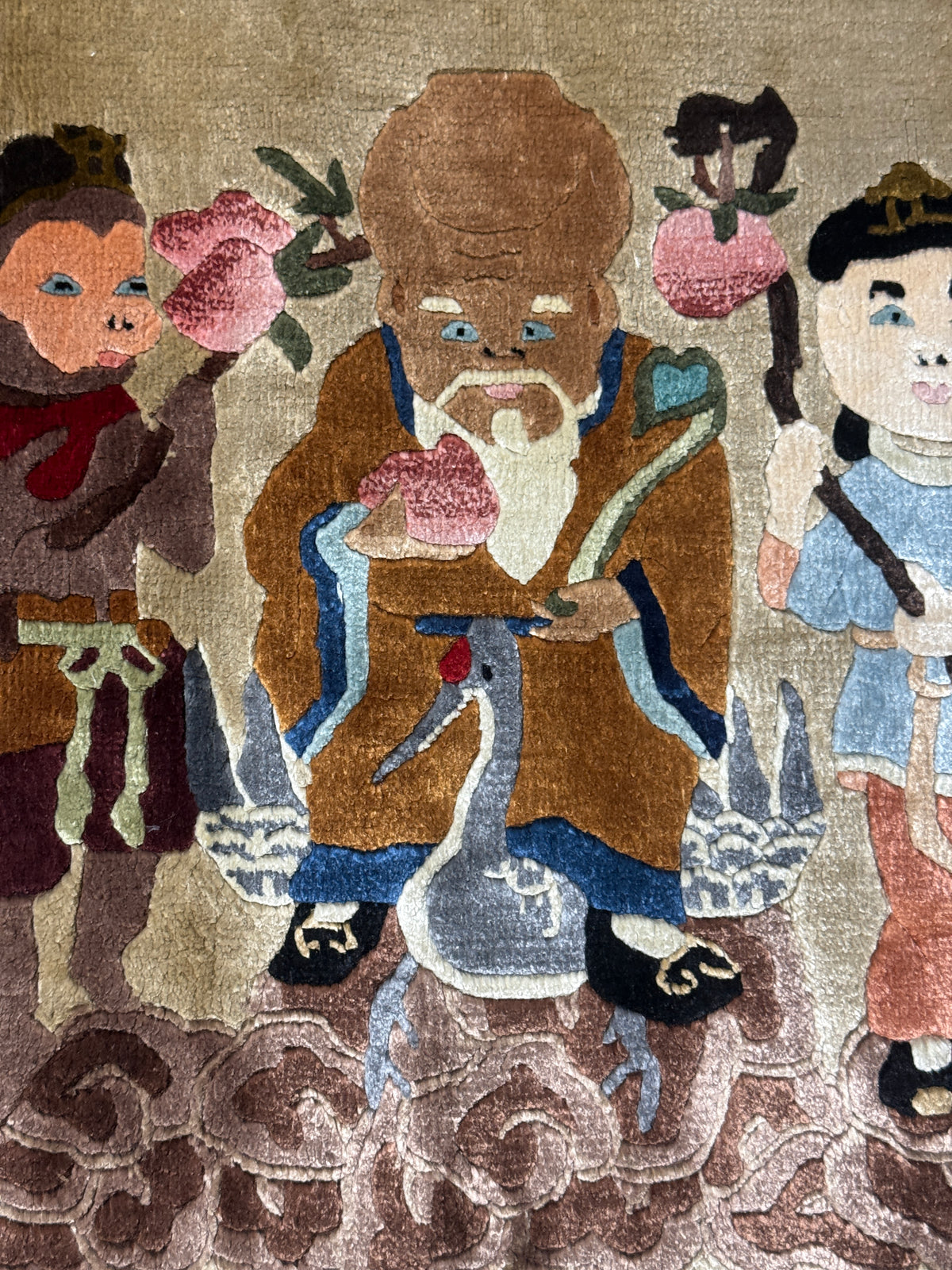 Vintage Chinese Pictorial Oriental Rug - Handwoven  - 60 x 32"