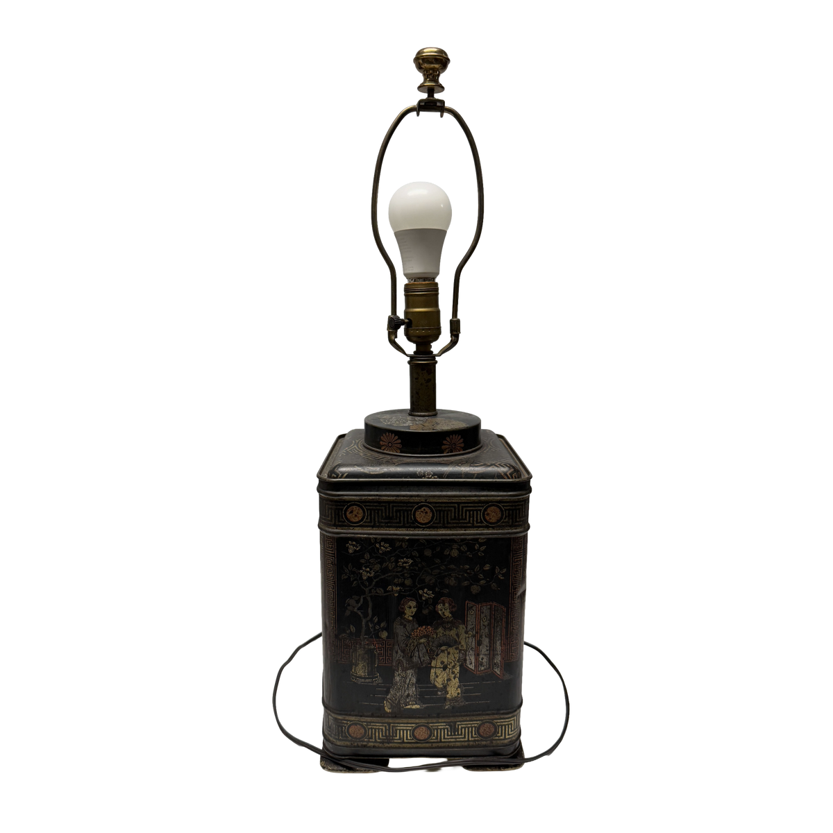 Vintage Frederick Cooper Large Tea Tin Table Lamp - 25 x 8"