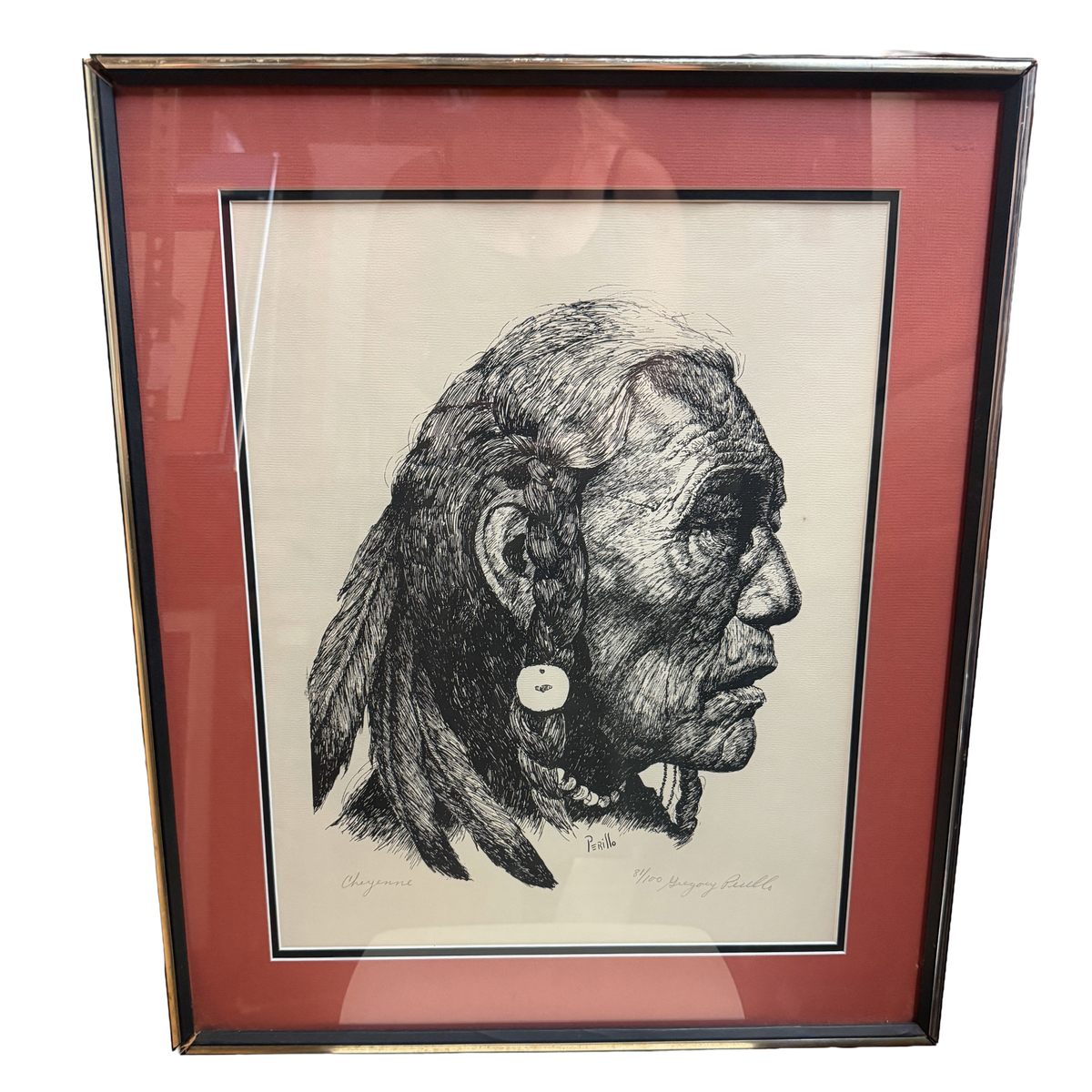 "Cheyenne" - Gergory Perillo Native American Numbered Print 81/100 - 20 x 25"