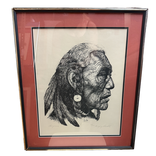 "Cheyenne" - Gergory Perillo Native American Numbered Print 81/100 - 20 x 25"