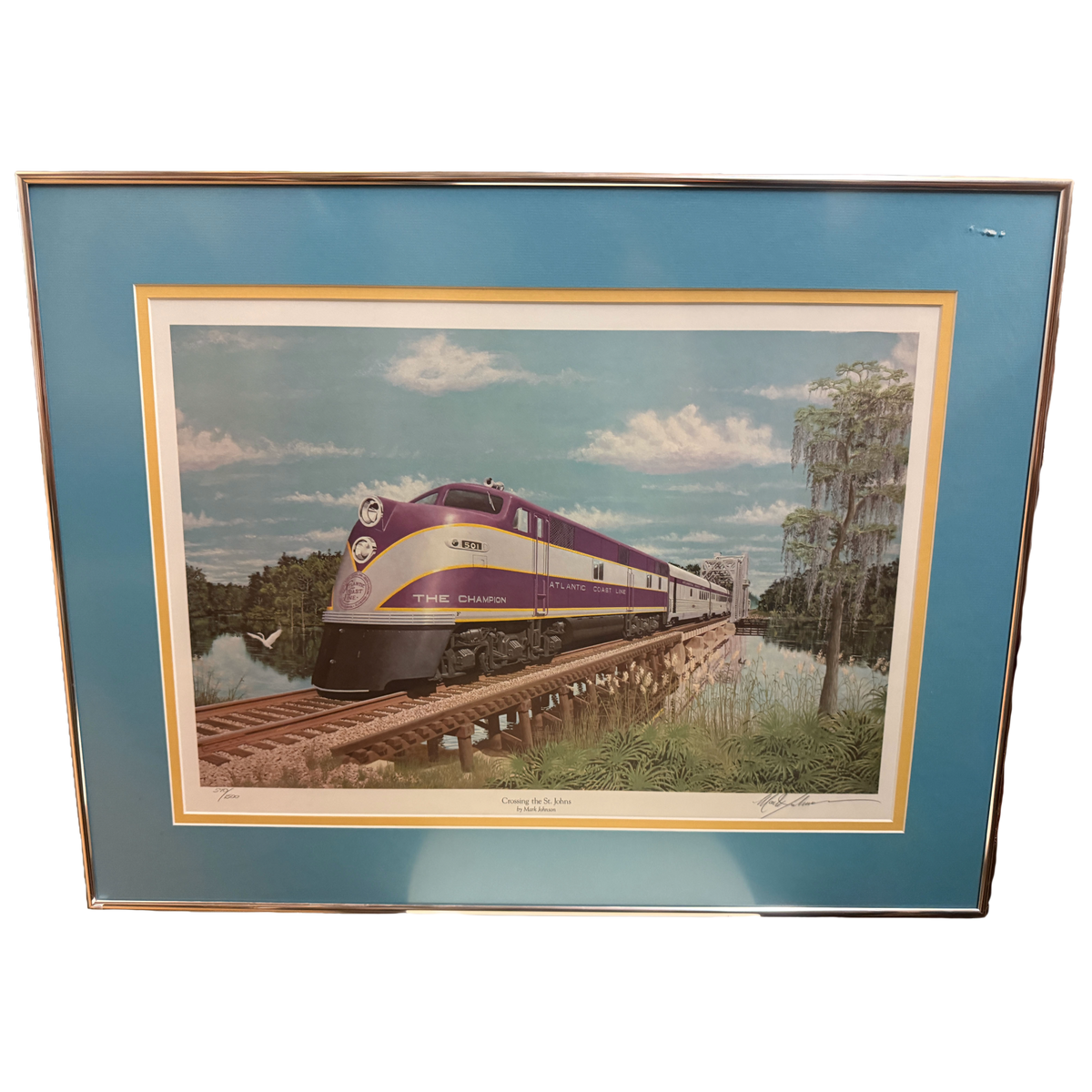 "Crossing the St. Johns" - Mark Johnson Signed Numbered Print 570/1500 - 23 x 30"