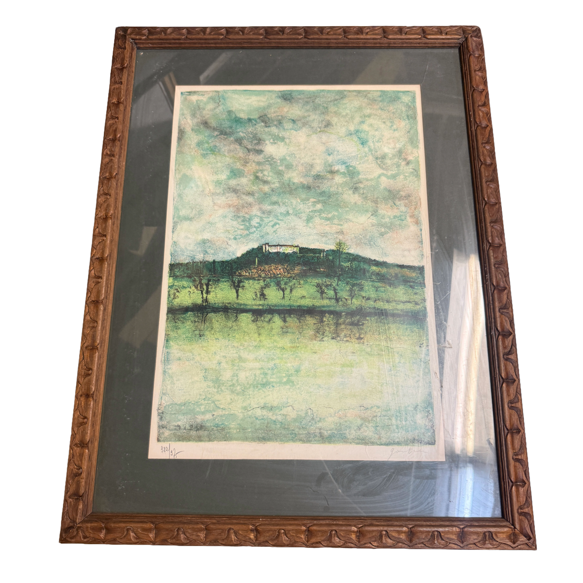 "Chateau Sur La Saone " - Bernard Gantner Signed Numbered Lithograph Print 32/322 - 20 x 26"