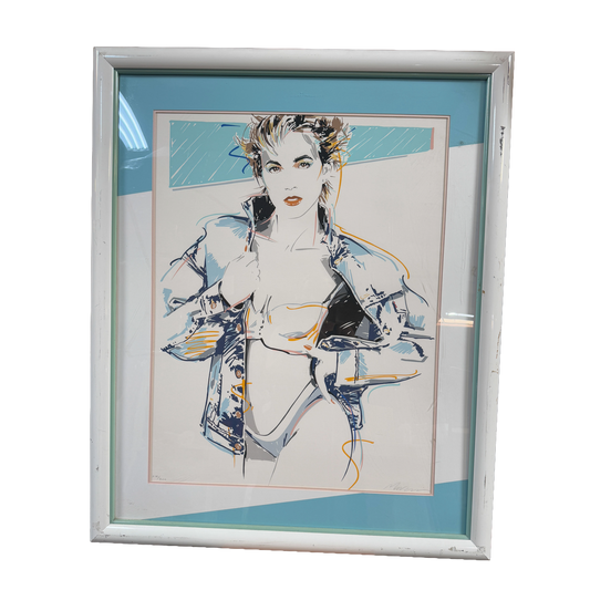 "Jonsey" - Dennis Mukai Signed Retro Serigraph Print Colorful Woman - 46 x 38"