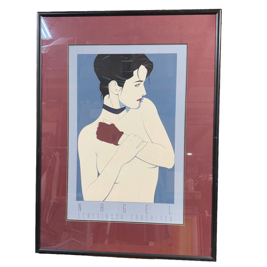 "Scattivodo Sausalito" - 1985 Patrick Nagel Retro Serigraph Print Woman Portrait - 36 x 50"