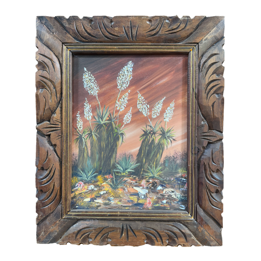 Mid Century Joshua Tree Southwest Original Oil Painting - Freddie Stoll - 18 x 22"