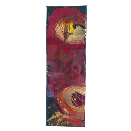 "Dragon" Original Red Glitter Abstract Painting -Elan Vital - 54 x 17"