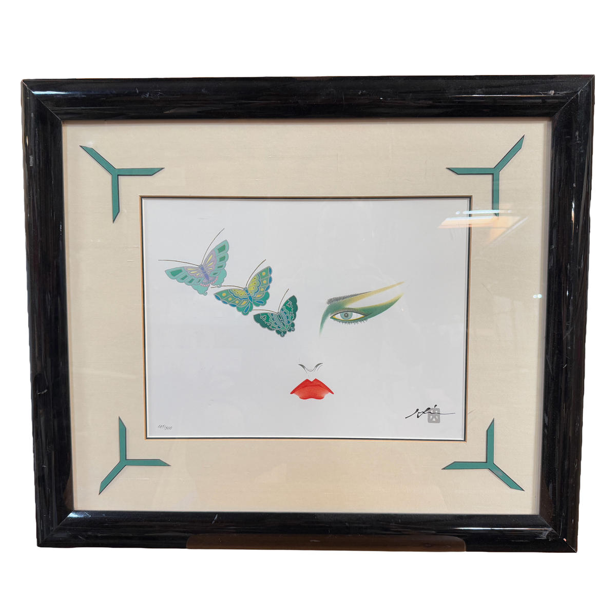 "Eyes Of Otsuka" - Hisashi Otsuka Feathers Numbered Lithograph Print 243/300 - 23 x 27"