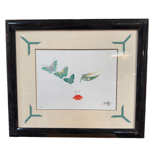 "Eyes Of Otsuka" - Hisashi Otsuka Feathers Numbered Lithograph Print 243/300 - 23 x 27"
