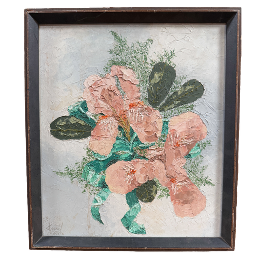 1973 California "The Poor Man's Orchid - With Love" Expressionist Original Oil Painting - George Keahey - 13 x 15"