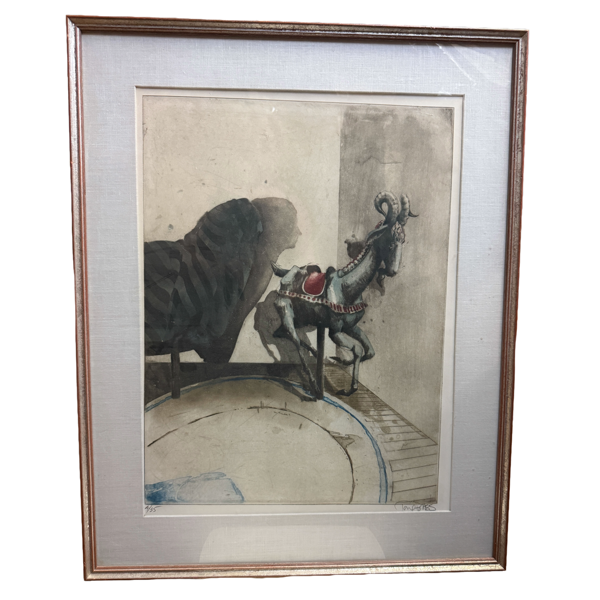 Vintage Signed Numbered Art Print 4/35 - Unidentified - 33 x 25"