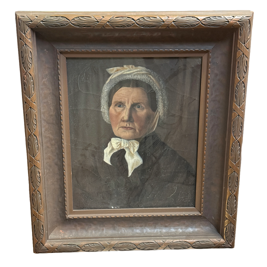 1800's Reframed Victorian Womans Portrait Original Oil - 21 x 24"