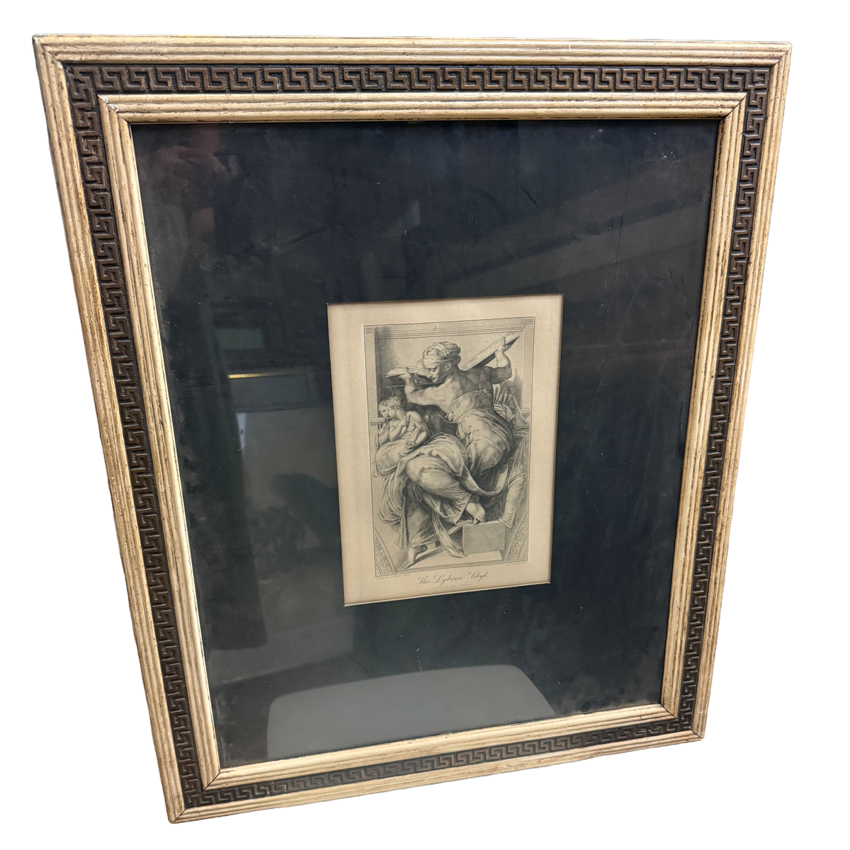 "The Lydian Sibyl" Michelangelo Engraved Reproduction Print Late 1800s -George Barrie - 21 x 25"