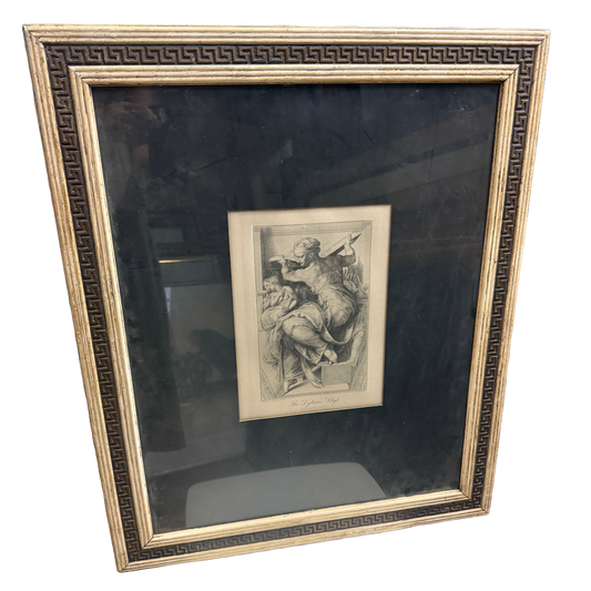 "The Lydian Sibyl" Michelangelo Engraved Reproduction Print Late 1800s -George Barrie - 21 x 25"