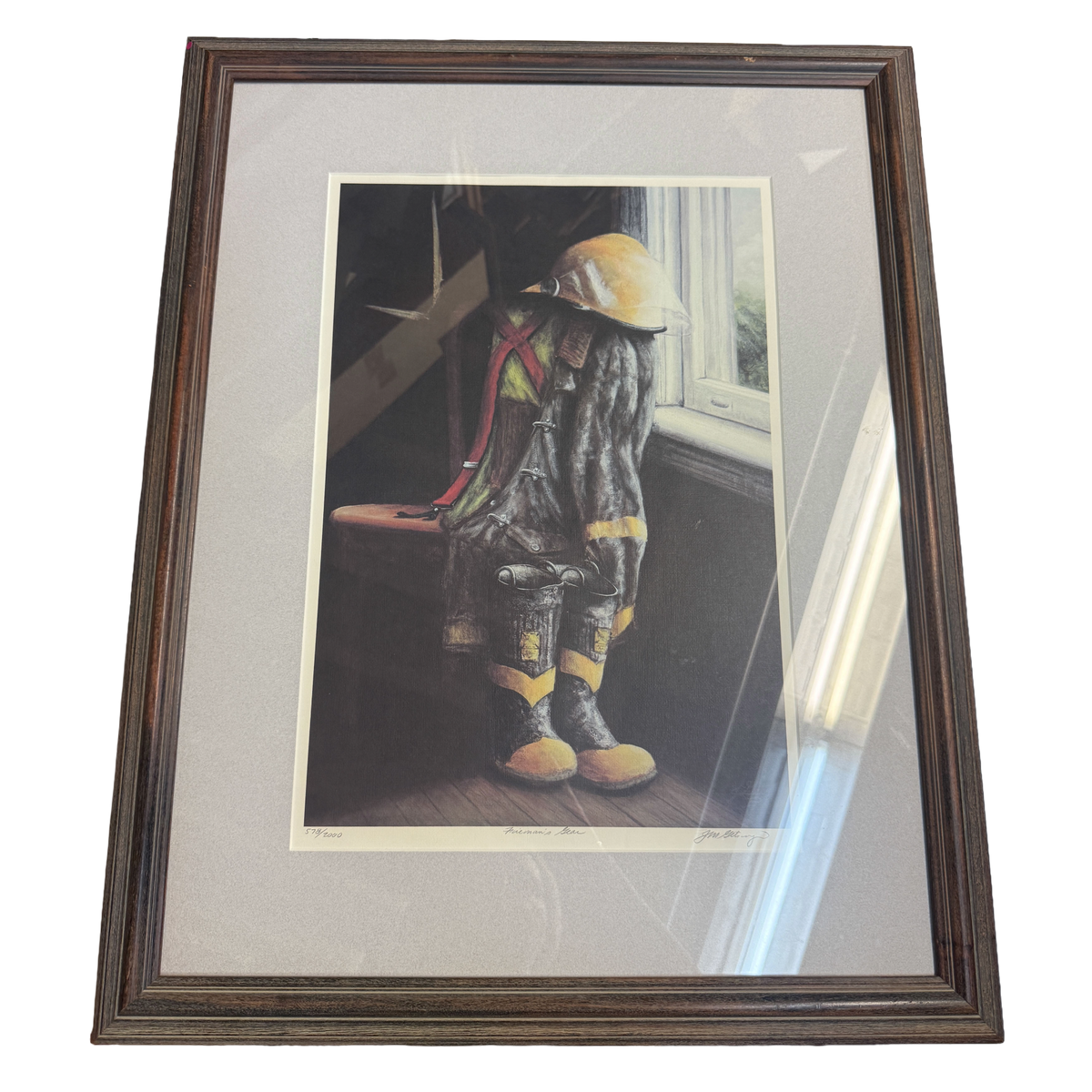 "Fireman's Gear I " Signed Numbered Art Print 578/2000 - Joseph Getsinger - 22 x 28"