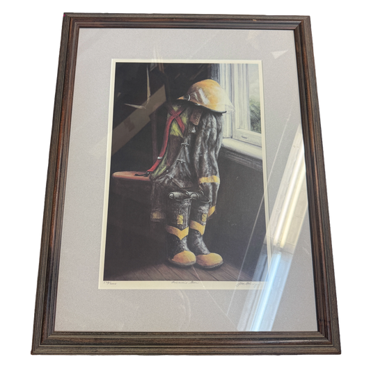 "Fireman's Gear I " Signed Numbered Art Print 578/2000 - Joseph Getsinger - 22 x 28"