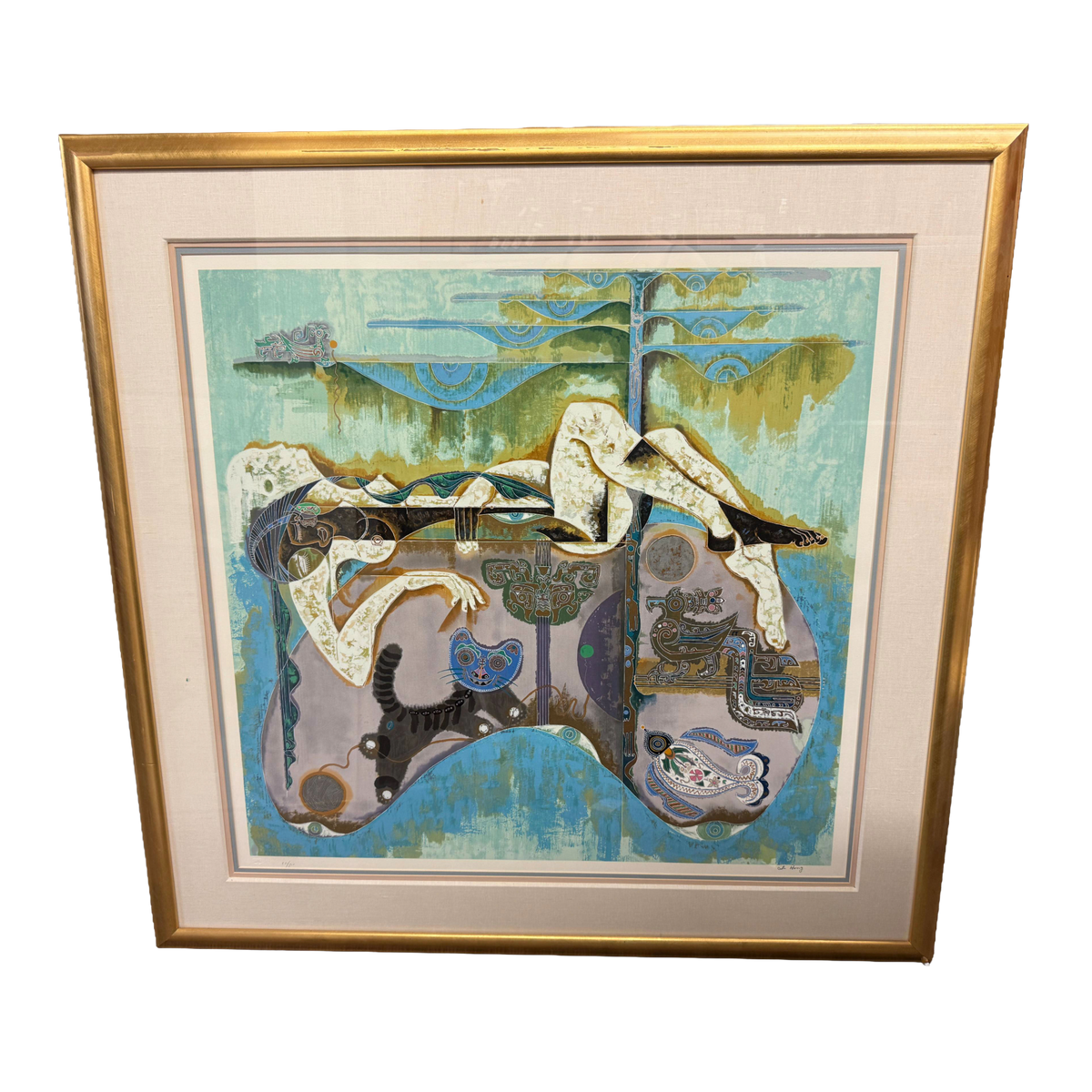 "Magic" Signed Numbered Serigraph Print 82/300-Lu Hong - 44 x 45"