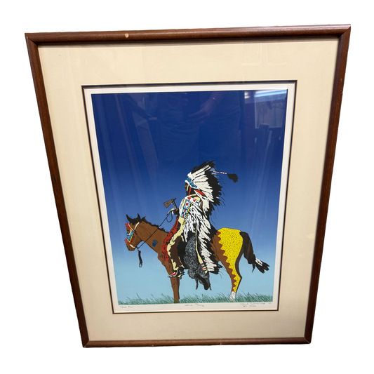 "Sans Arc" Signed Serigraph Southwestern Artist Proof Print -Ward Churchill- 33 x 27"