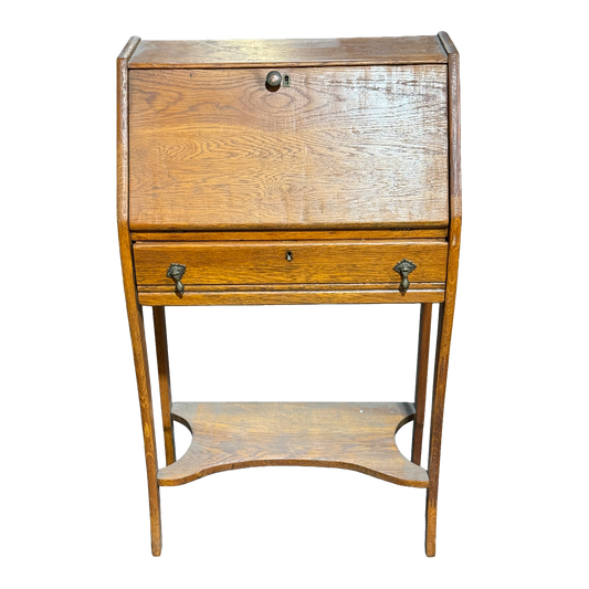 Antique Solid Wood Slant-Top Secretary Desk- 12 x 40"
