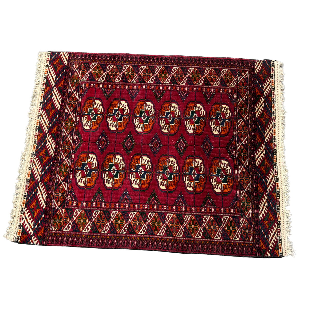 Vintage Handwoven Red Floral Oriental Persian Rug - Handwoven  - 34 x 41"