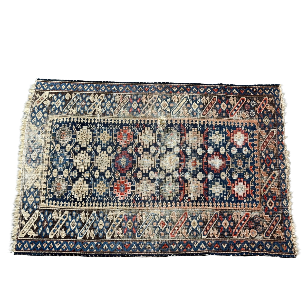 Antique Handwoven Oriental Caucasian Persian Rug - Handwoven  - 27 x 39"